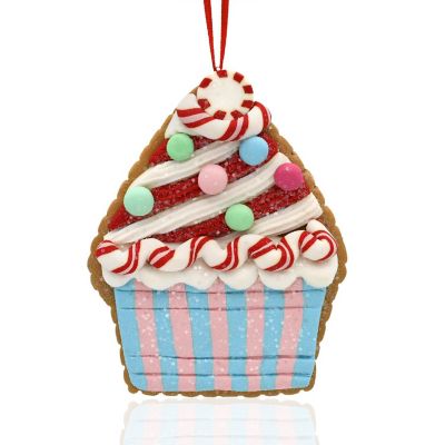 Clay Frosted Blue Cupcake Ornament Image 1