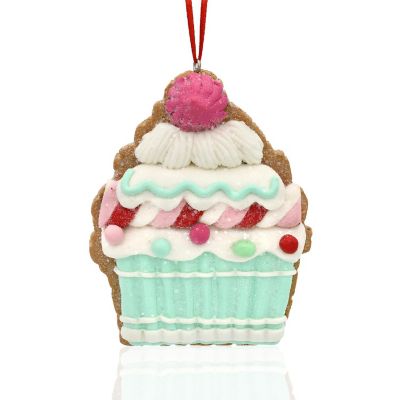 Clay Frosted Green Cupcake Ornament Image 1