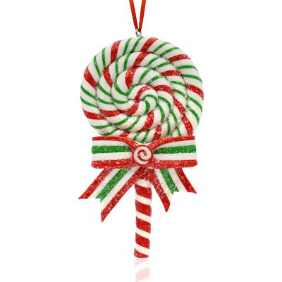 Clay Red Swirl Lollipop Ornament Image 1