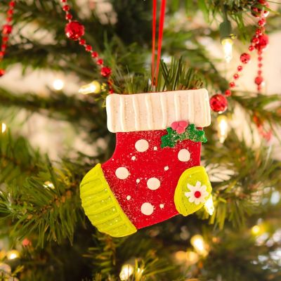 Clay Stocking Christmas Ornament Image 2