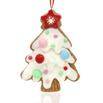Clay White Frosted Christmas Tree Ornament Image 1