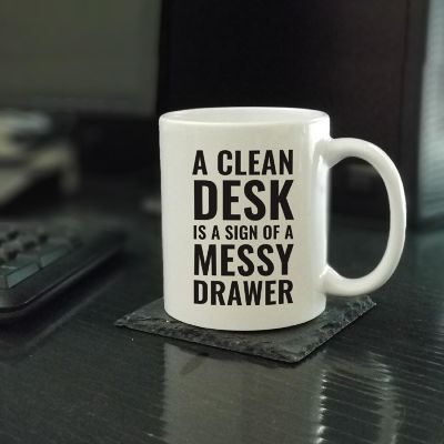Clean Desk Clutter Drawer ceramic mug Image 1