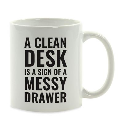Clean Desk Clutter Drawer ceramic mug Image 2