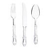Clear Baroque Disposable Plastic Cutlery Set - (240 Settings) Image 1