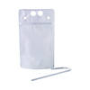 Clear Collapsible Plastic Drink Pouches with Straws - 25 Pc. Image 1