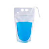 Clear Collapsible Plastic Drink Pouches with Straws - 25 Pc. Image 2