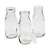 Clear Glass Milk Bottles with Lids - 12 Pc. Image 1