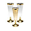Clear Plastic Champagne Flutes with Gold Trim - 25 Ct. Image 1