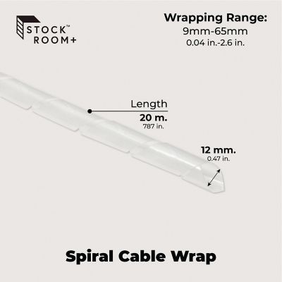 Clear Spiral Cable Wrap for Cables, Expandable Wire Organizer (20 Meters) Image 2
