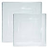 Clear Square Plastic Dinnerware Value Set (40 Dinner Plates + 40 Salad Plates) Image 1