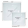 Clear Square Plastic Dinnerware Value Set (40 Dinner Plates + 40 Salad Plates) Image 2