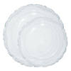 Clear Vintage Round Disposable Plastic Dinnerware Value Set (40 Dinner Plates + 40 Salad Plates) Image 1