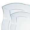 Clear Wave Plastic Dinnerware Value Set - 20 Dinner Plates + 20 Salad Plates Image 1