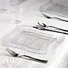 Clear Wave Plastic Dinnerware Value Set - 20 Dinner Plates + 20 Salad Plates Image 1