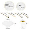 Clear with Gold Rim Round Lotus Plastic Tableware Set - (60 Settings) Image 2