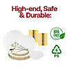 Clear with Gold Rim Round Lotus Plastic Tableware Set - (60 Settings) Image 3