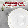 Clear with Gold Rim Round Lotus Plastic Tableware Set - (60 Settings) Image 4