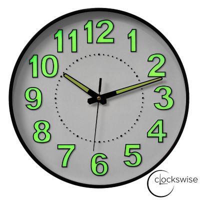 Clockswise 12-in Glow-in-the-Dark Decorative Wall Clock Image 1