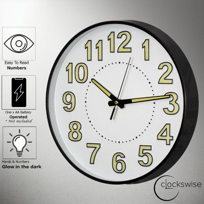 Clockswise 12-in Glow-in-the-Dark Decorative Wall Clock Image 2