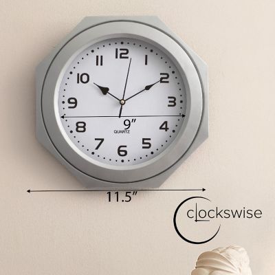 Clockswise 12-in Non-Ticking Octagon Wall Clock Image 1