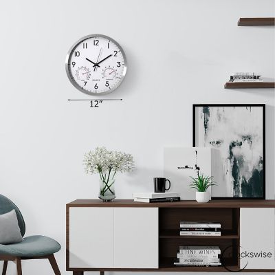 Clockswise 12-inch Non-Ticking Quartz Wall Clock Image 1