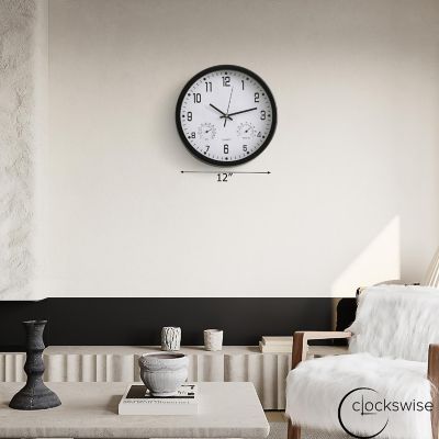 Clockswise 12-inch Non-Ticking Quartz Wall Clock Image 1