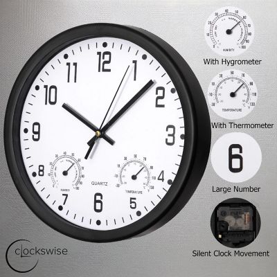 Clockswise 14-inch Non-Ticking Quartz Wall Clock Image 2