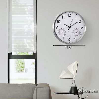 Clockswise 16-inch Non-Ticking Quartz Wall Clock Image 1