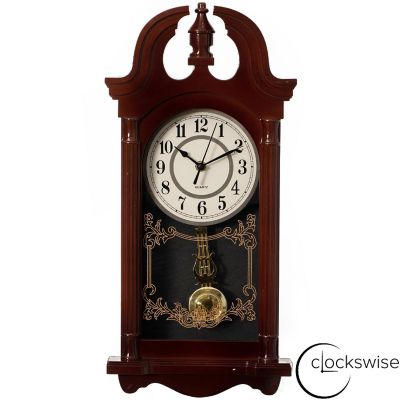 Clockswise 20" Vintage-Inspired Plastic Grandfather Wall Clock Image 1