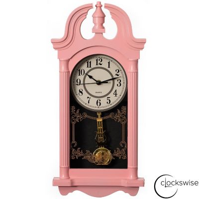 Clockswise 20" Vintage-Inspired Plastic Grandfather Wall Clock Image 1