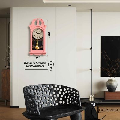 Clockswise 20" Vintage-Inspired Plastic Grandfather Wall Clock Image 1