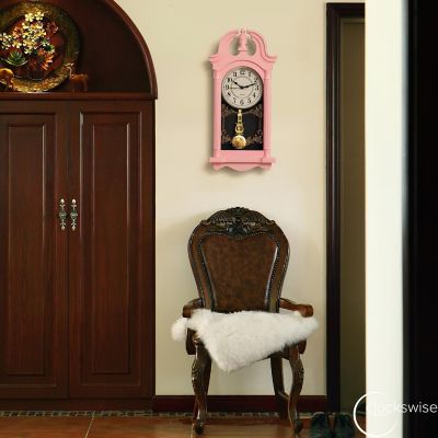 Clockswise 20" Vintage-Inspired Plastic Grandfather Wall Clock Image 2
