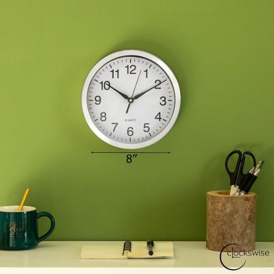 Clockswise 8-in Round Quartz Wall Clock Image 1