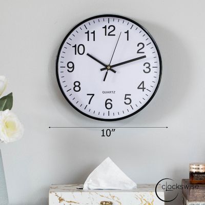 Clockswise Black 10-In Analog Clock Image 1