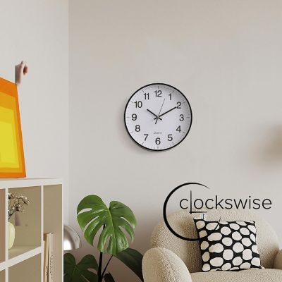 Clockswise Black 10-In Analog Clock Image 3