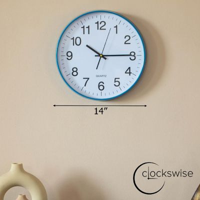 Clockswise Blue 14-In Analog Clock Image 1