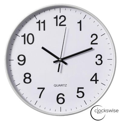 Clockswise Silver 12-In Analog Clock Image 1