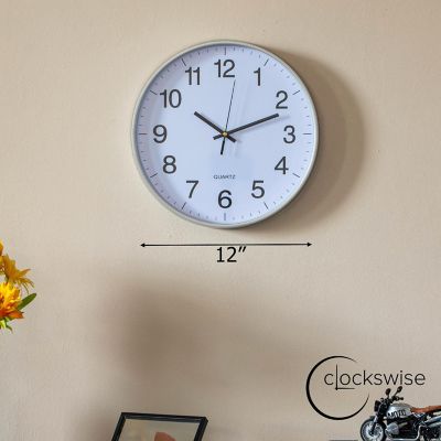 Clockswise Silver 12-In Analog Clock Image 1