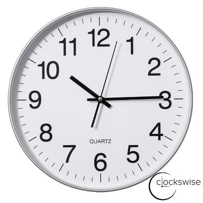Clockswise Silver 14-In Analog Clock Image 1