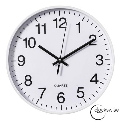 Clockswise White 10-In Analog Clock Image 1