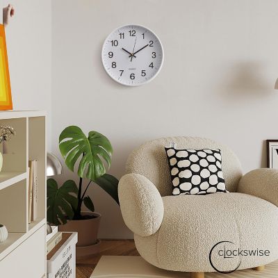Clockswise White 10-In Analog Clock Image 3