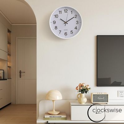 Clockswise White 12-In Analog Clock Image 3