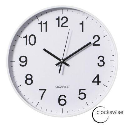 Clockswise White 14-In Analog Clock Image 1