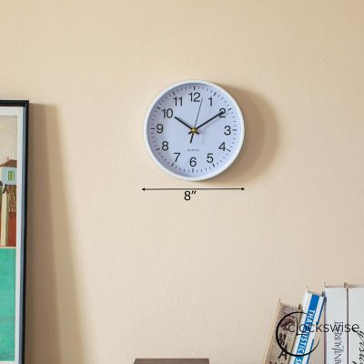 Clockswise White 8-In Analog Clock Image 1