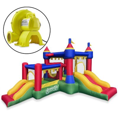 Cloud 9 Castle Bounce House with Two Slides and Blower, Inflatable Bouncer for Kids Image 1