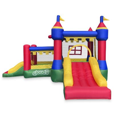 Cloud 9 Castle Bounce House with Two Slides and Blower, Inflatable Bouncer for Kids Image 2
