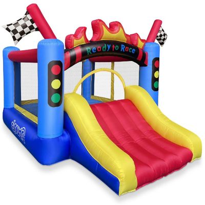Cloud 9 Race Track Bounce House with Slide and Blower, Inflatable Bouncer for Kids Image 1