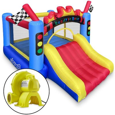 Cloud 9 Race Track Bounce House with Slide and Blower, Inflatable Bouncer for Kids Image 1