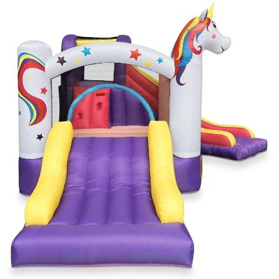 Cloud 9 Unicorn Bounce House with Two Slides and Blower, Inflatable Bouncer for Kids Image 2