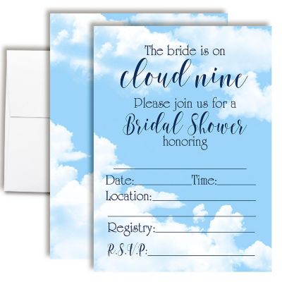 Cloud Nine Bridal Shower Party Invitations Image 1